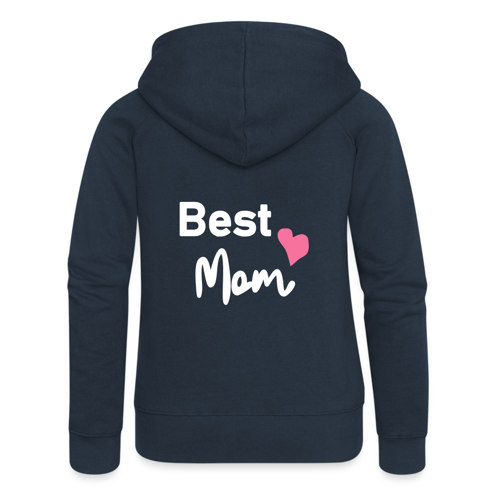 Frauen Premium Kapuzenjacke - Best Mom Herz - Navy