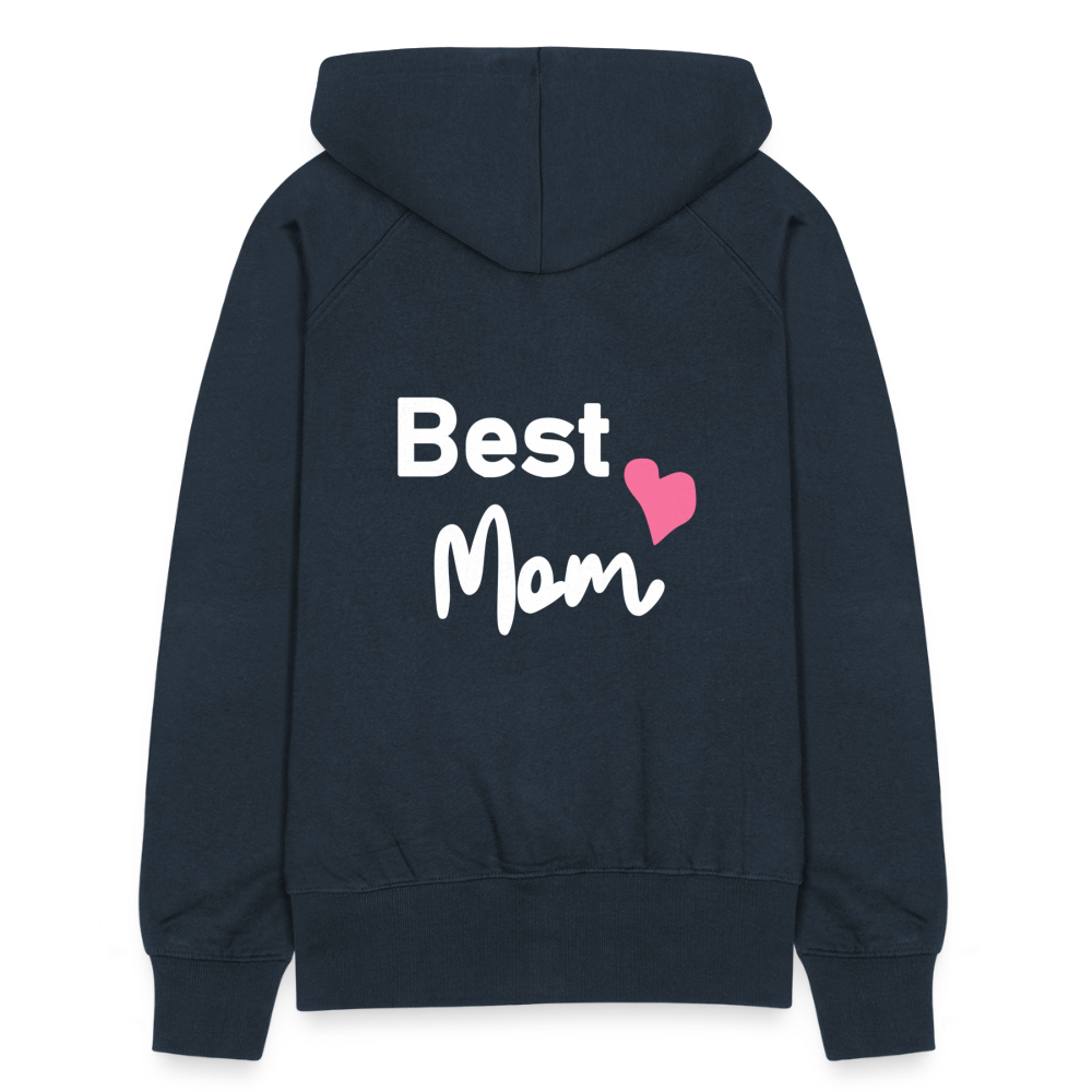 Frauen Premium Kapuzenjacke - Best Mom Herz - Navy