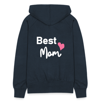 Frauen Premium Kapuzenjacke - Best Mom Herz - Navy