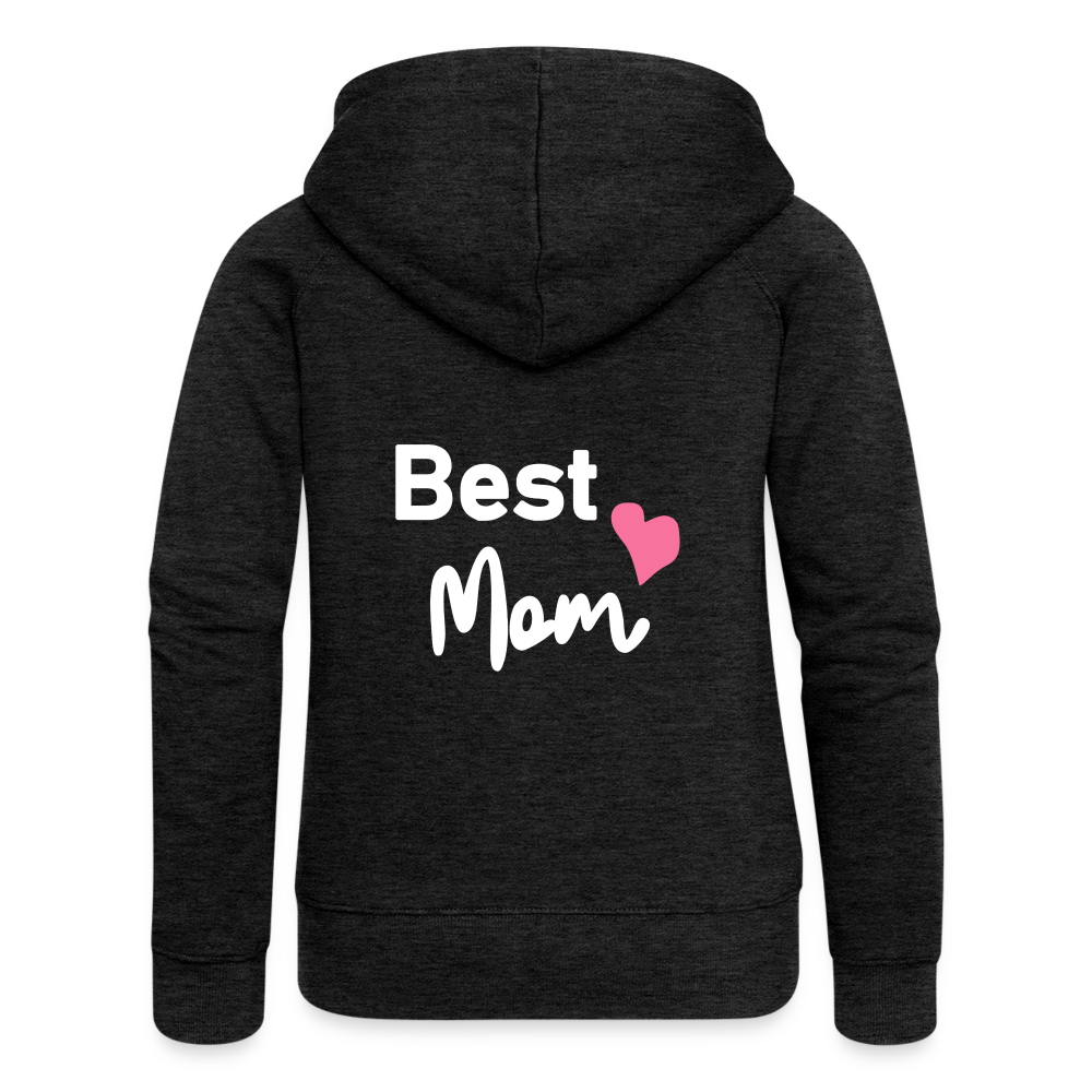 Frauen Premium Kapuzenjacke - Best Mom Herz - Anthrazit