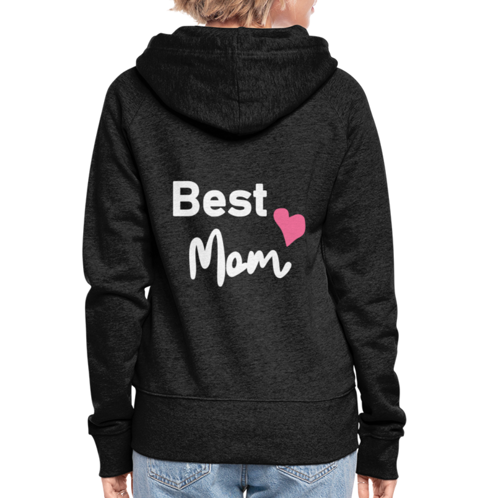 Frauen Premium Kapuzenjacke - Best Mom Herz - Anthrazit