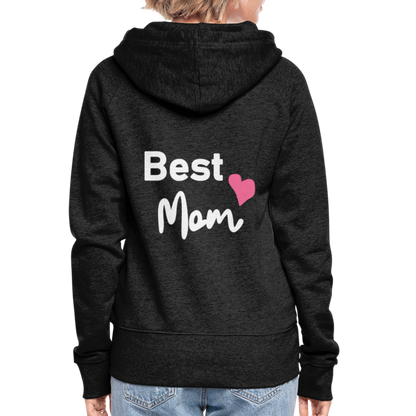 Frauen Premium Kapuzenjacke - Best Mom Herz - Anthrazit