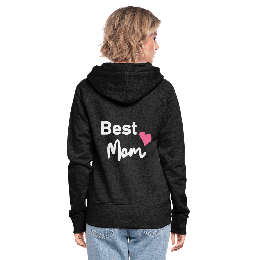 Frauen Premium Kapuzenjacke - Best Mom Herz - Anthrazit