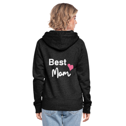 Frauen Premium Kapuzenjacke - Best Mom Herz - Anthrazit