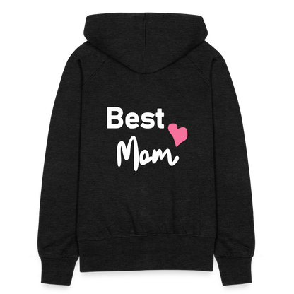 Frauen Premium Kapuzenjacke - Best Mom Herz - Anthrazit