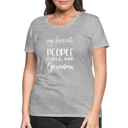 Frauen Premium T-Shirt - Grandma - Grau meliert