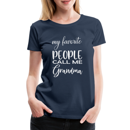 Frauen Premium T-Shirt - Grandma - Navy