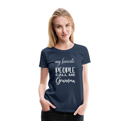 Frauen Premium T-Shirt - Grandma - Navy