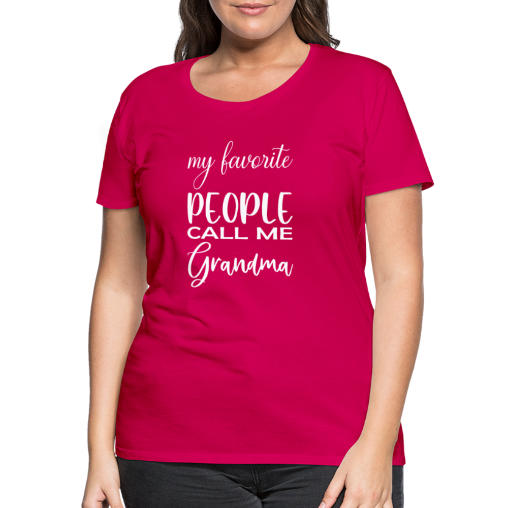 Frauen Premium T-Shirt - Grandma - dunkles Pink