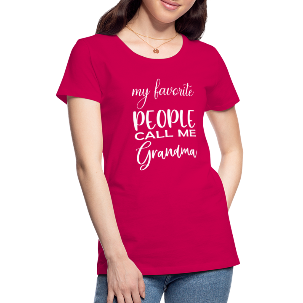 Frauen Premium T-Shirt - Grandma - dunkles Pink