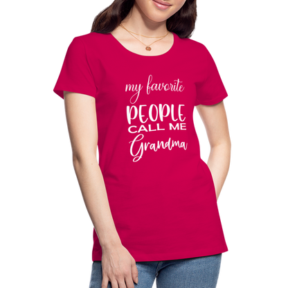 Frauen Premium T-Shirt - Grandma - dunkles Pink