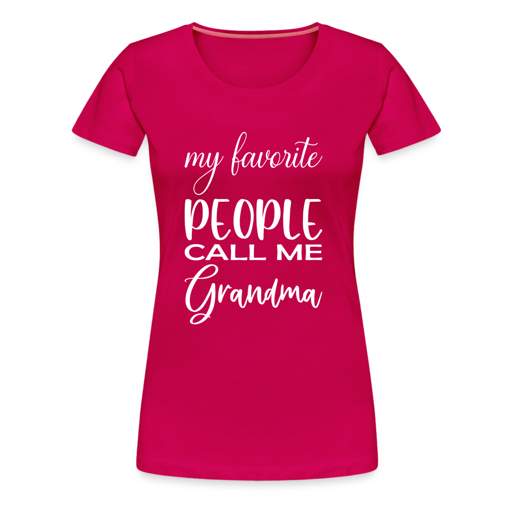 Frauen Premium T-Shirt - Grandma - dunkles Pink