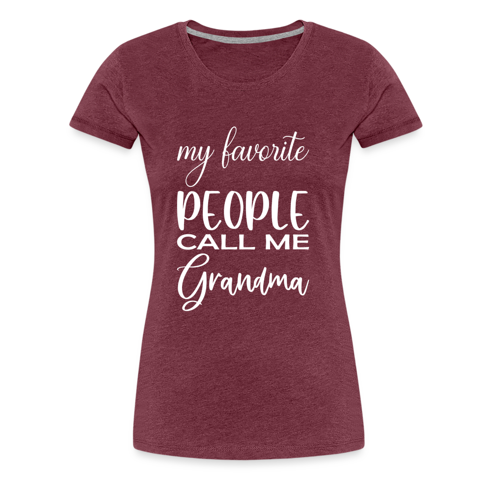 Frauen Premium T-Shirt - Grandma - Bordeauxrot meliert