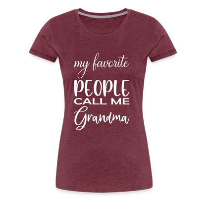 Frauen Premium T-Shirt - Grandma - Bordeauxrot meliert