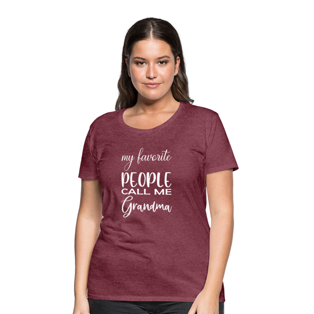 Frauen Premium T-Shirt - Grandma - Bordeauxrot meliert