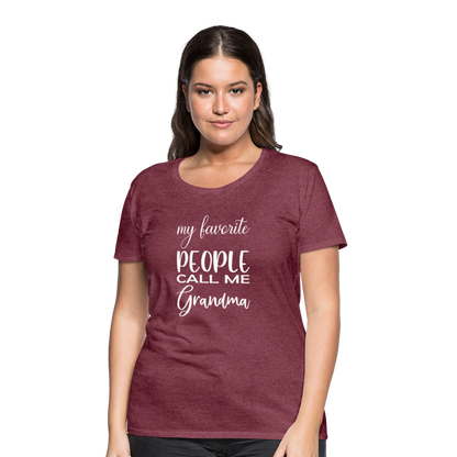 Frauen Premium T-Shirt - Grandma - Bordeauxrot meliert