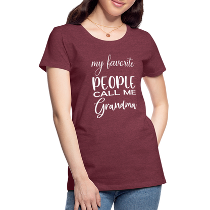 Frauen Premium T-Shirt - Grandma - Bordeauxrot meliert