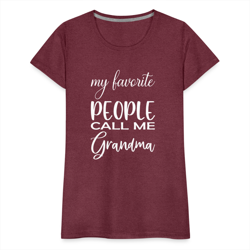 Frauen Premium T-Shirt - Grandma - Bordeauxrot meliert