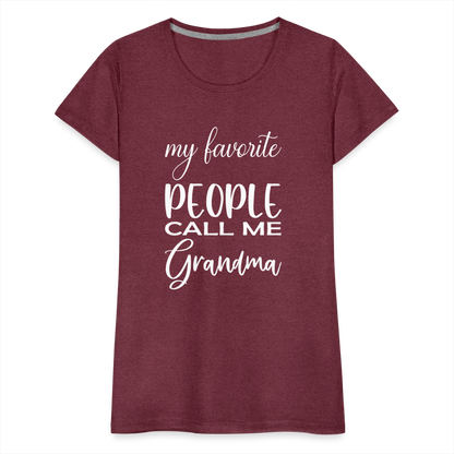 Frauen Premium T-Shirt - Grandma - Bordeauxrot meliert