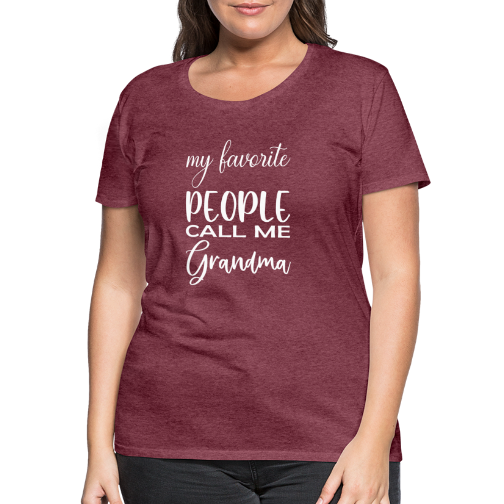 Frauen Premium T-Shirt - Grandma - Bordeauxrot meliert