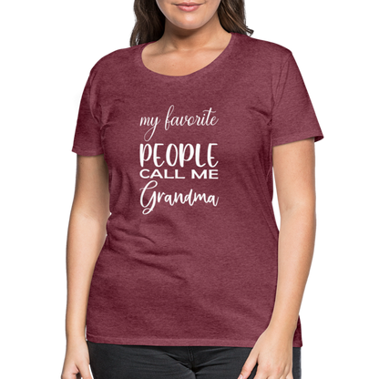 Frauen Premium T-Shirt - Grandma - Bordeauxrot meliert