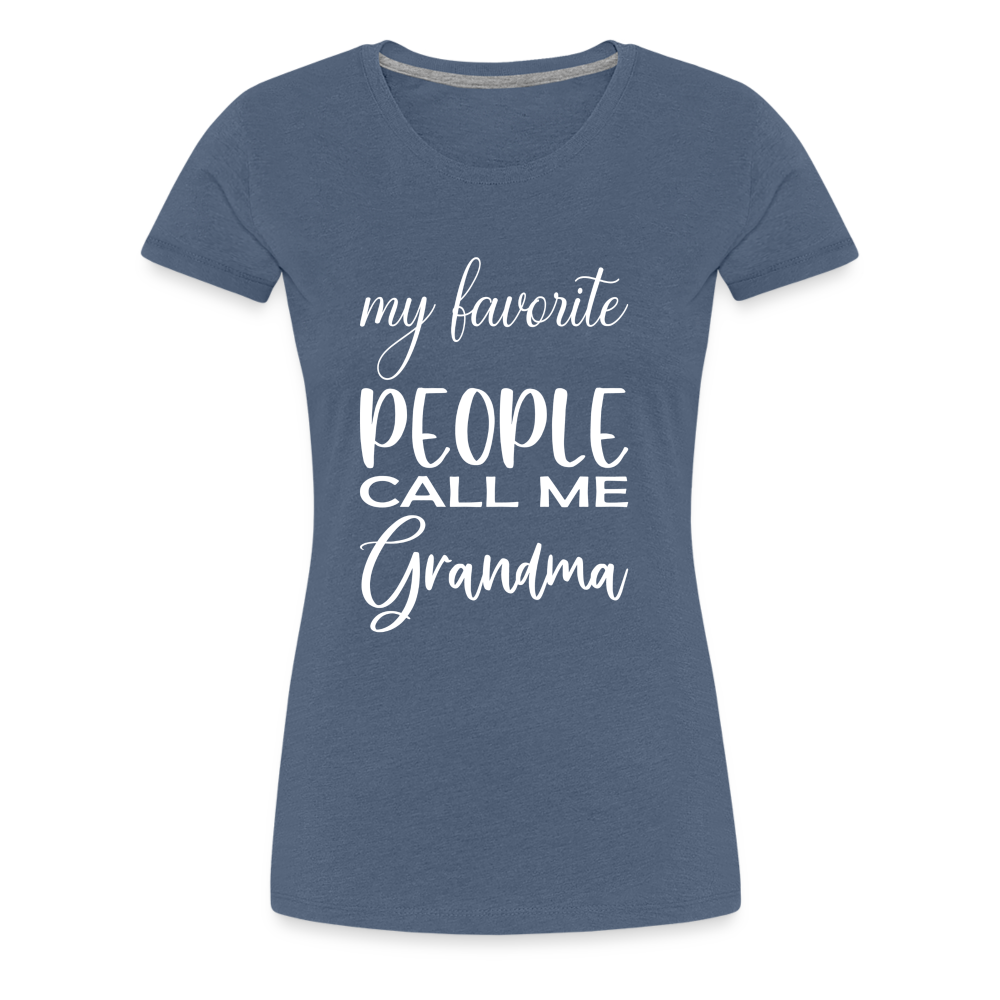 Frauen Premium T-Shirt - Grandma - Blau meliert