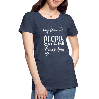 Frauen Premium T-Shirt - Grandma - Blau meliert