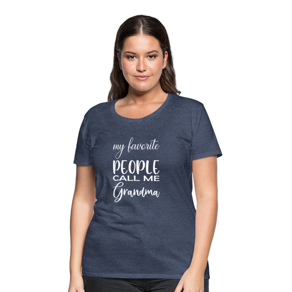 Frauen Premium T-Shirt - Grandma - Blau meliert