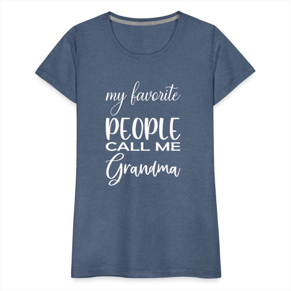 Frauen Premium T-Shirt - Grandma - Blau meliert