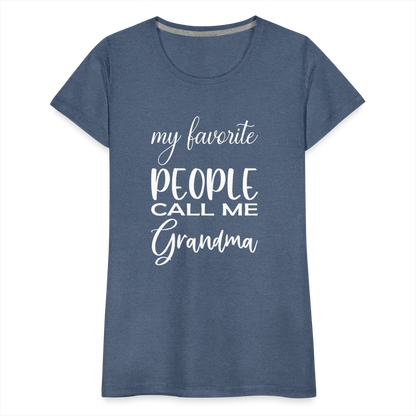 Frauen Premium T-Shirt - Grandma - Blau meliert