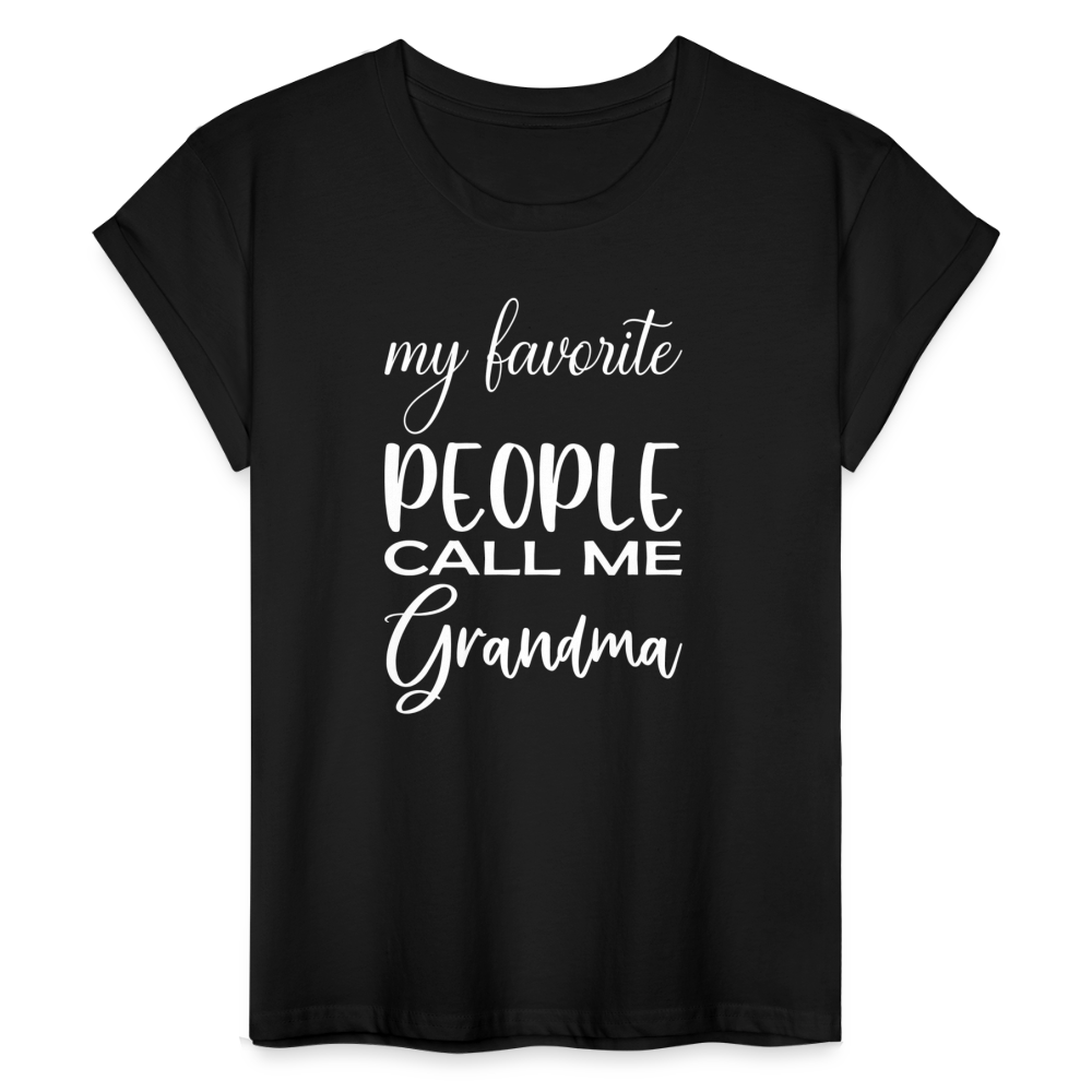 Frauen Oversize T-Shirt - Grandma - Schwarz