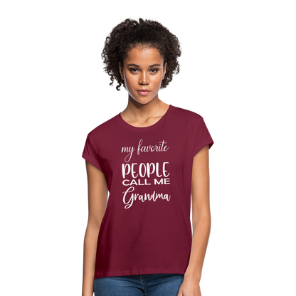 Frauen Oversize T-Shirt - Grandma - Bordeaux