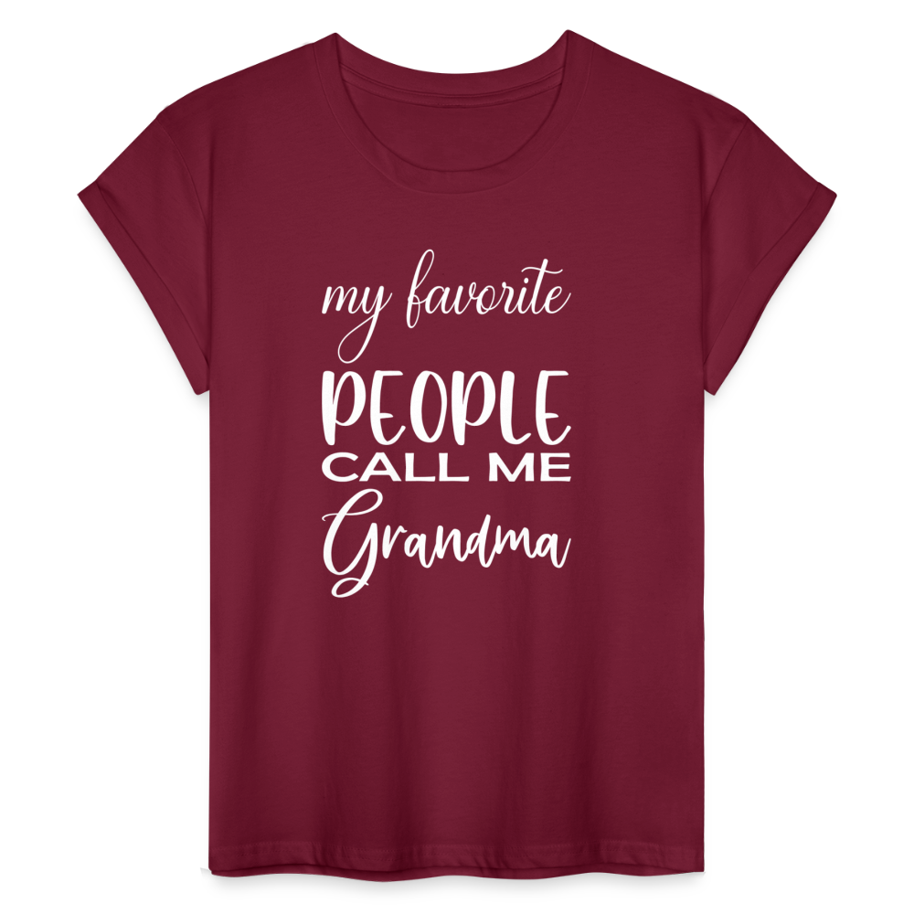 Frauen Oversize T-Shirt - Grandma - Bordeaux