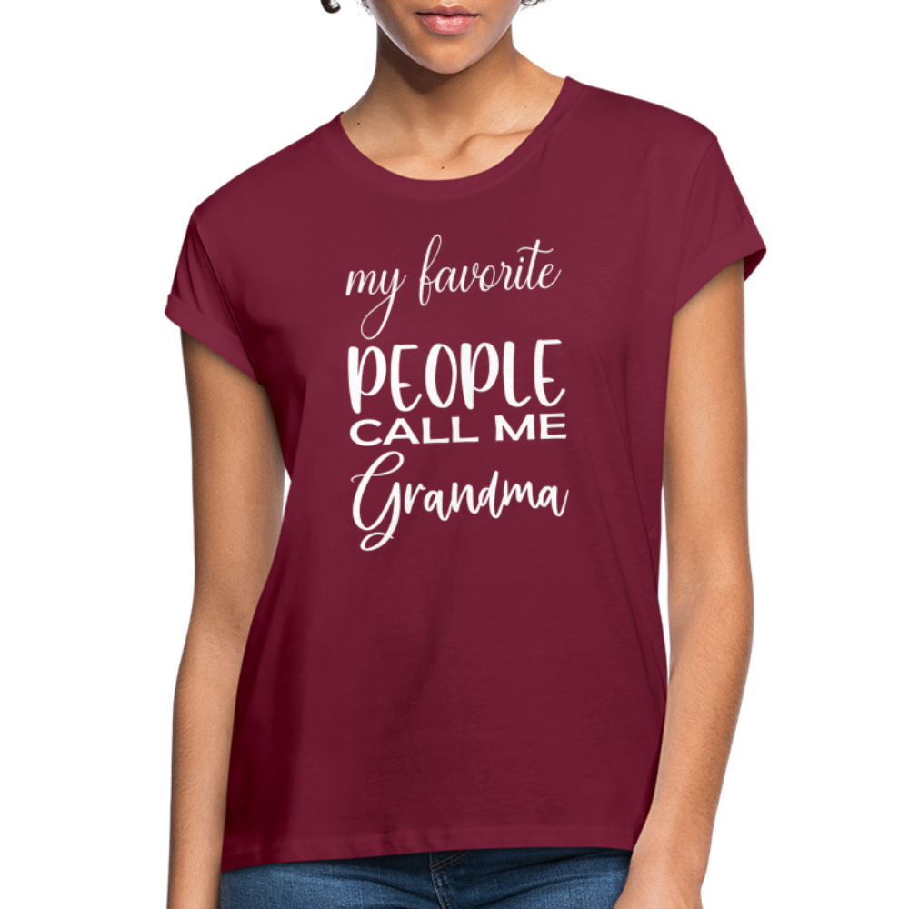 Frauen Oversize T-Shirt - Grandma - Bordeaux