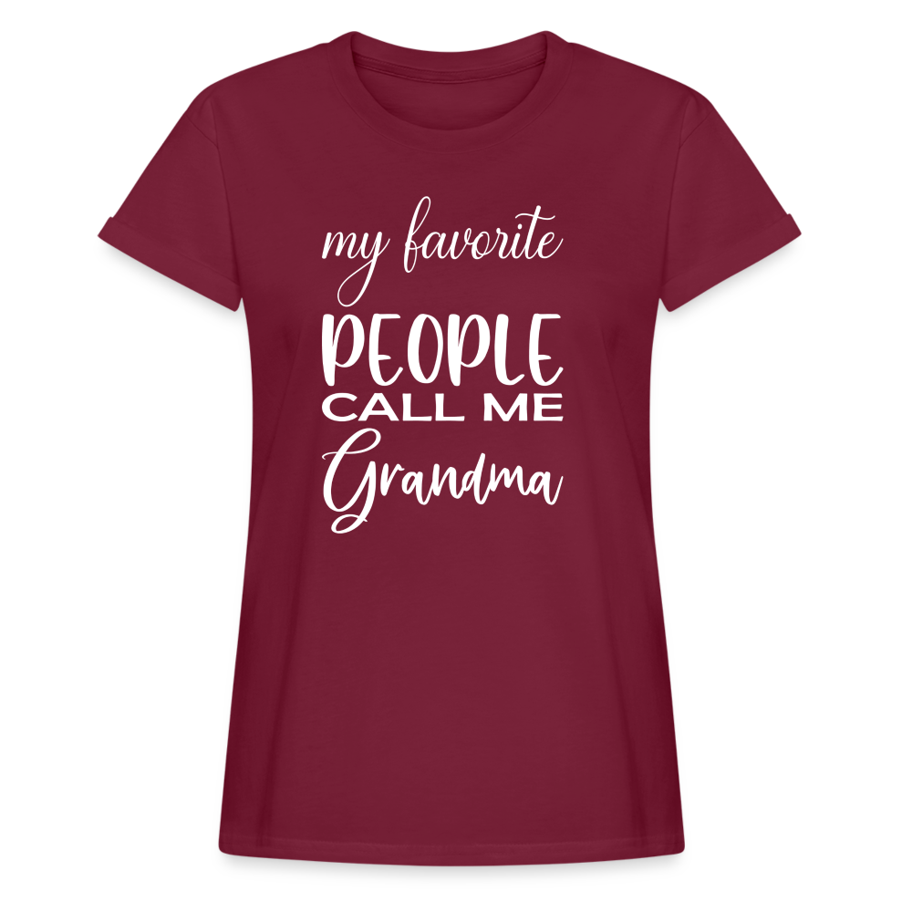 Frauen Oversize T-Shirt - Grandma - Bordeaux