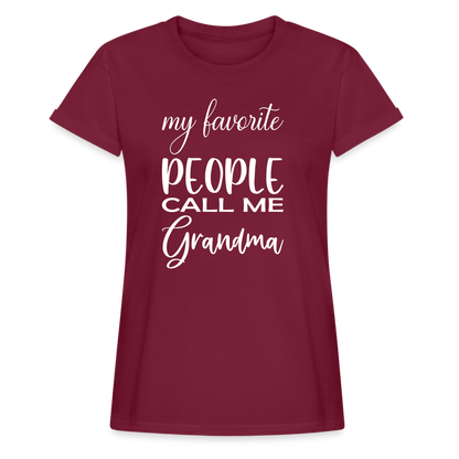 Frauen Oversize T-Shirt - Grandma - Bordeaux