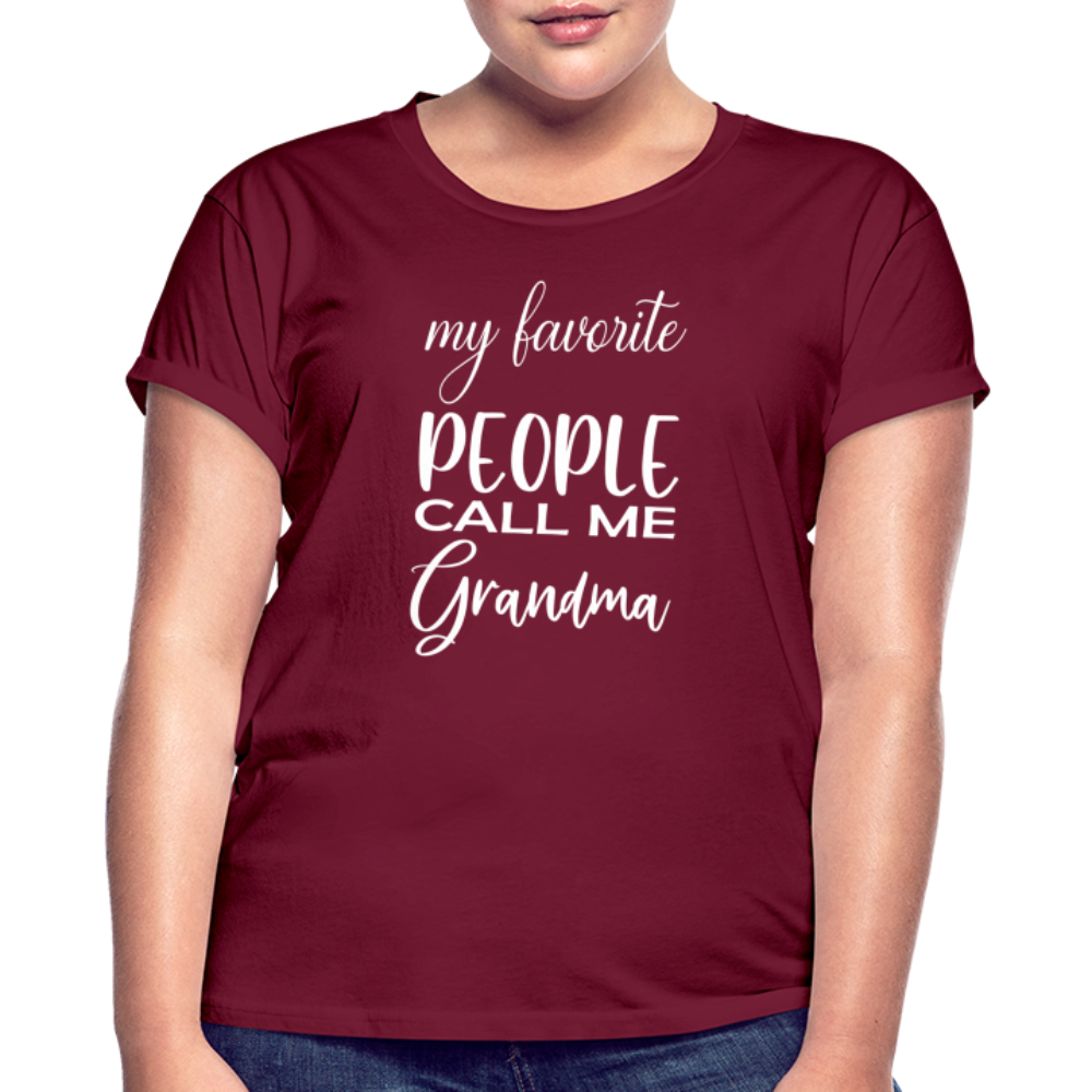 Frauen Oversize T-Shirt - Grandma - Bordeaux