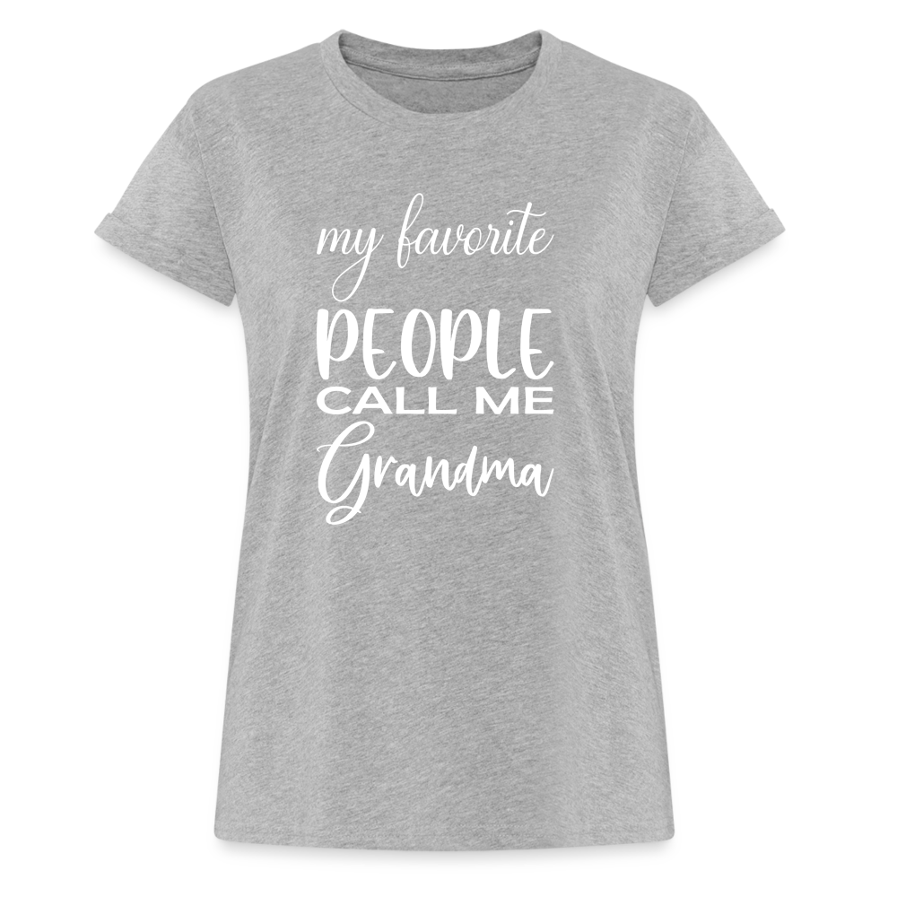 Frauen Oversize T-Shirt - Grandma - Grau meliert