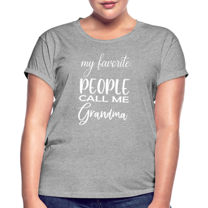 Frauen Oversize T-Shirt - Grandma - Grau meliert