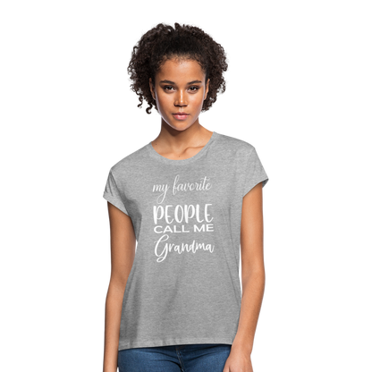 Frauen Oversize T-Shirt - Grandma - Grau meliert