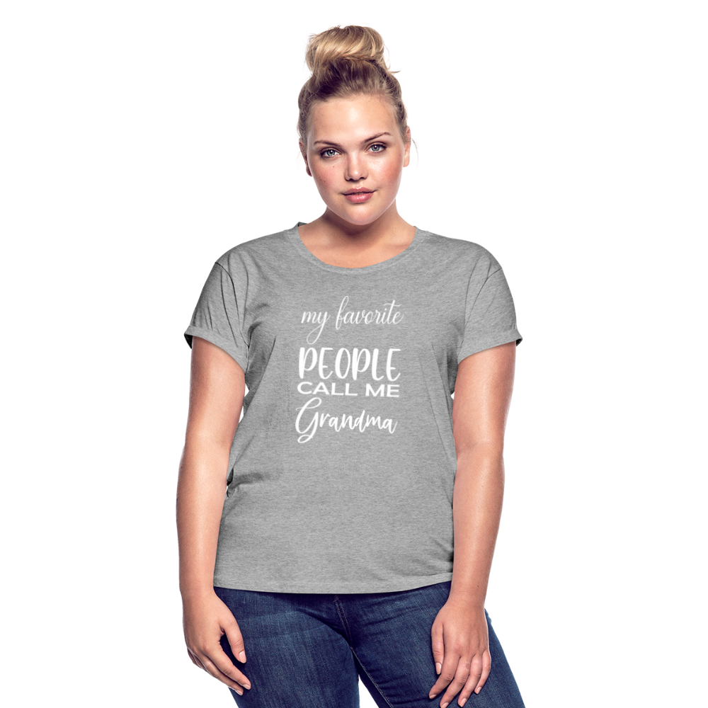 Frauen Oversize T-Shirt - Grandma - Grau meliert