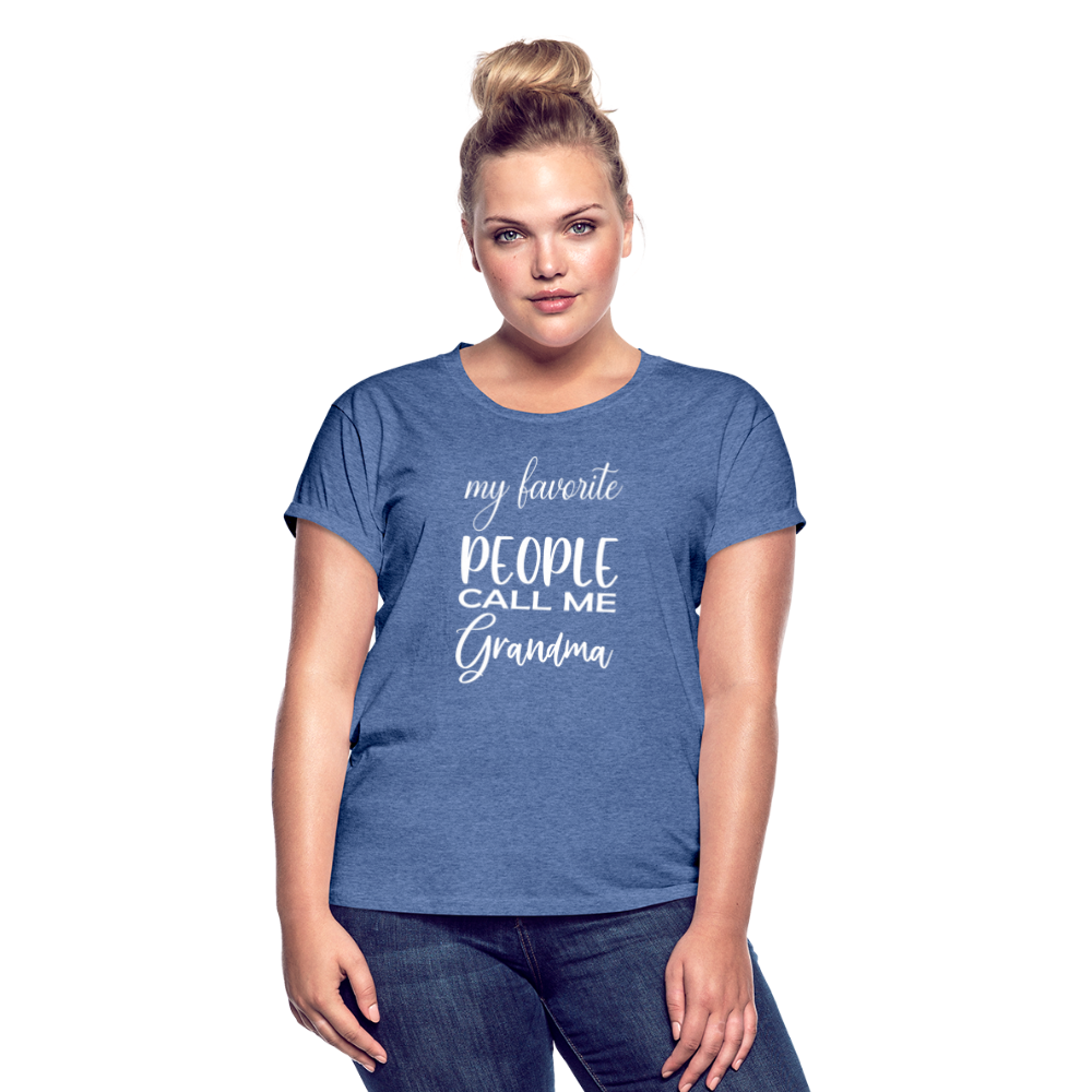 Frauen Oversize T-Shirt - Grandma - Denim meliert