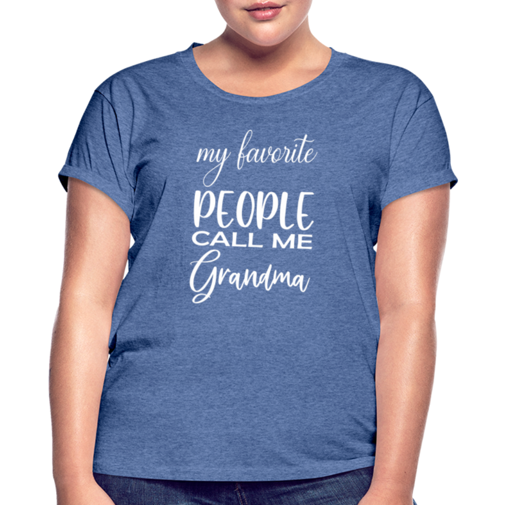 Frauen Oversize T-Shirt - Grandma - Denim meliert