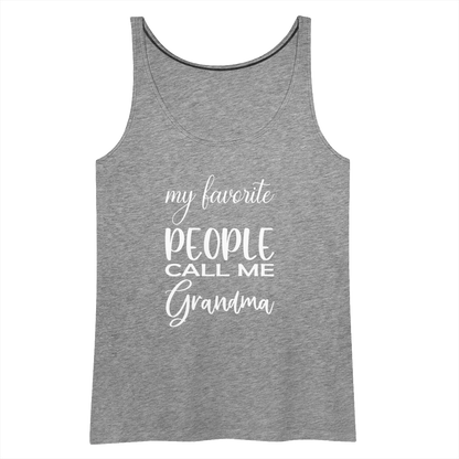 Frauen Premium Tank Top - Grandma - Grau meliert