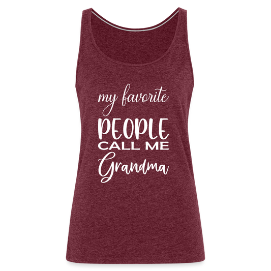 Frauen Premium Tank Top - Grandma - Bordeauxrot meliert