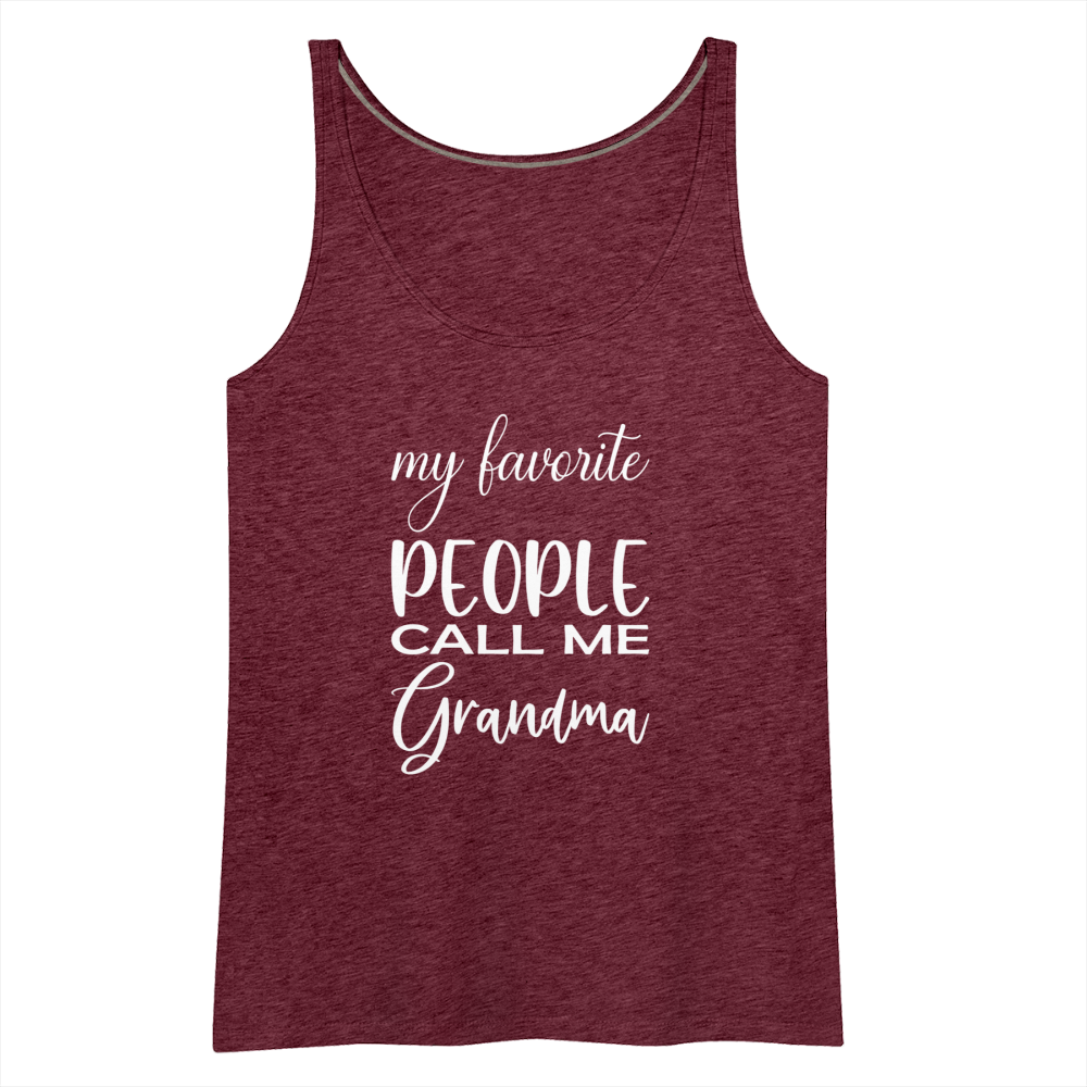 Frauen Premium Tank Top - Grandma - Bordeauxrot meliert