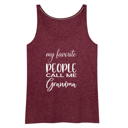 Frauen Premium Tank Top - Grandma - Bordeauxrot meliert