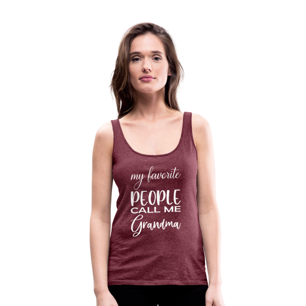 Frauen Premium Tank Top - Grandma - Bordeauxrot meliert