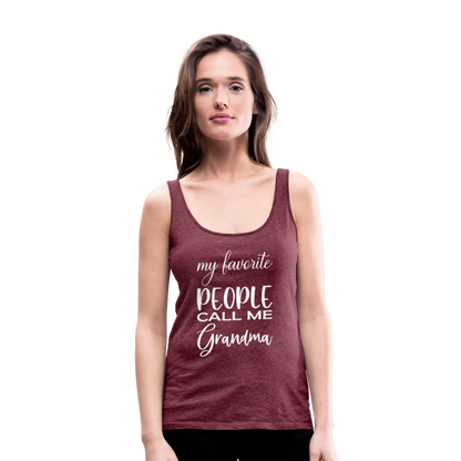 Frauen Premium Tank Top - Grandma - Bordeauxrot meliert