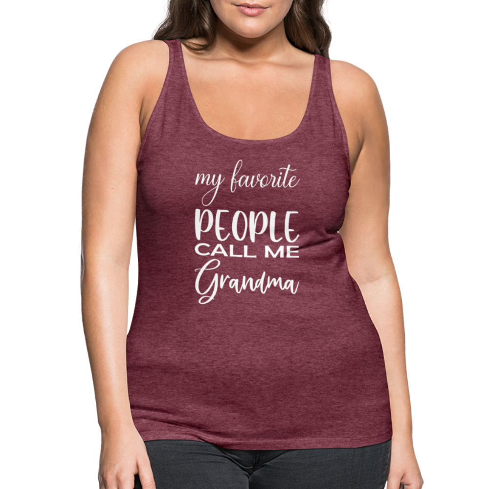 Frauen Premium Tank Top - Grandma - Bordeauxrot meliert